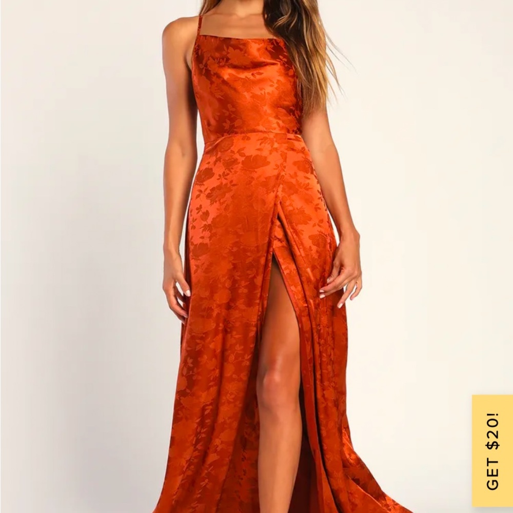Elegant Orange Evening Gown